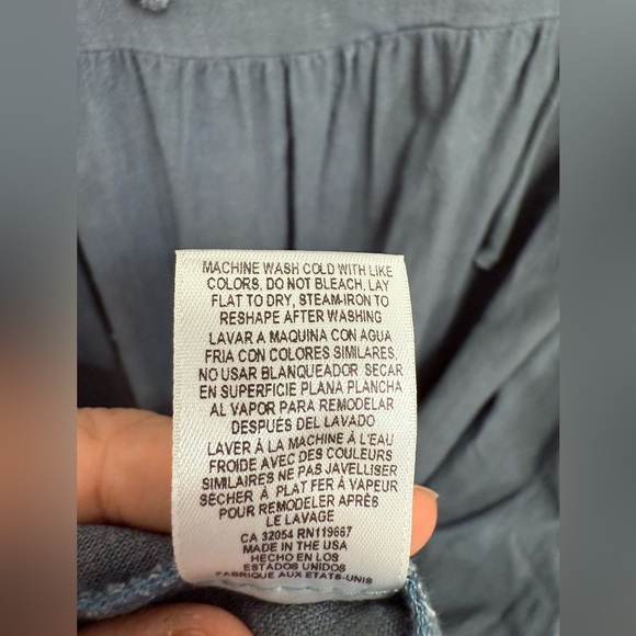 Rachel Pally Finn Linen Blend Blue Maxi Dress Size Small - Picture 7 of 9